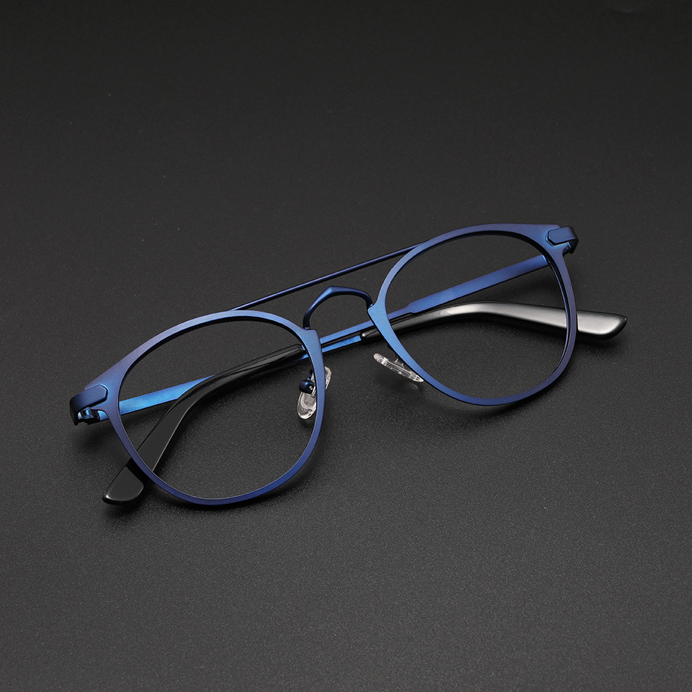 Lunettes de vue rondes classiques pour hommes, marque de luxe, Vintage, Anti-lumière bleue, pour femmes, monture dorée à double faisceau + 1