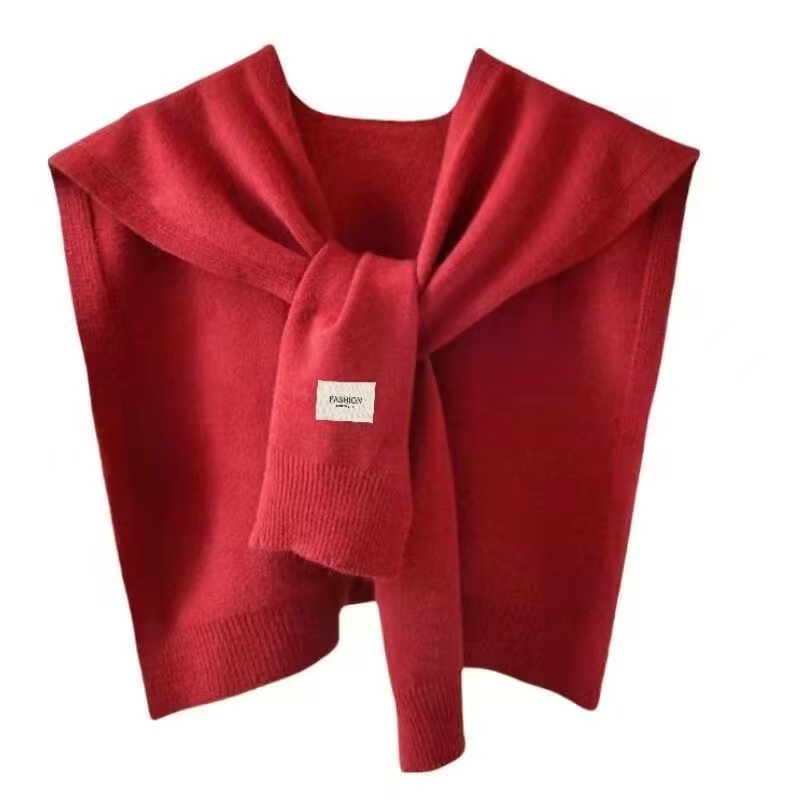Châle tricoté coréen d'été, faux col de protection contre la climatisation, cape fine nouée, écharpe d'épaule pour femmes