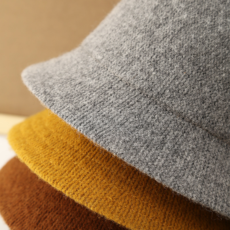 Chapeaux seau chauds en laine pour femmes, casquettes d'hiver solides pour garder au chaud, casquette de pêcheur rétro de haute qualité