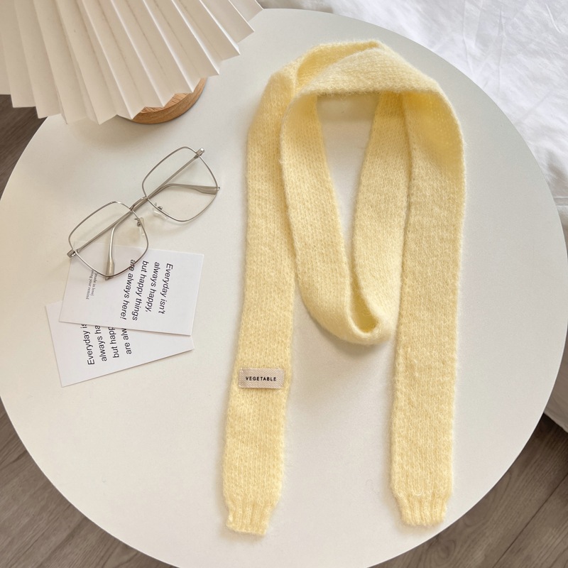 Écharpes tricotées de Style coréen, écharpe fine à la mode en peluche longue et solide pour femmes, Imitation fourrure de vison Y2K pour filles, écharpe chaude