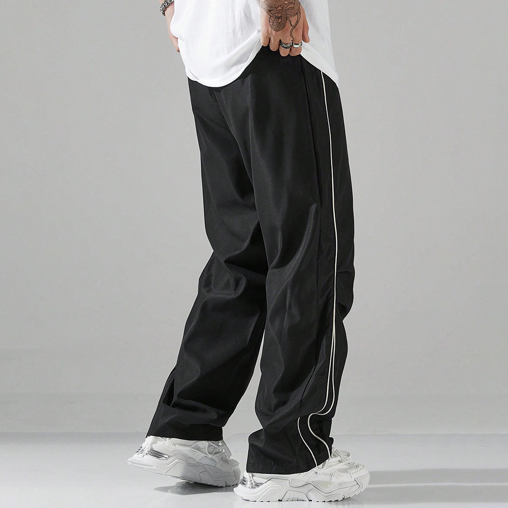 Pantalons de survêtement de fitness pour hommes, pantalons de sport décontractés, pantalons droits à cordon de serrage, pantalons de jogging fins pour le printemps et l'été, pantalons de rue