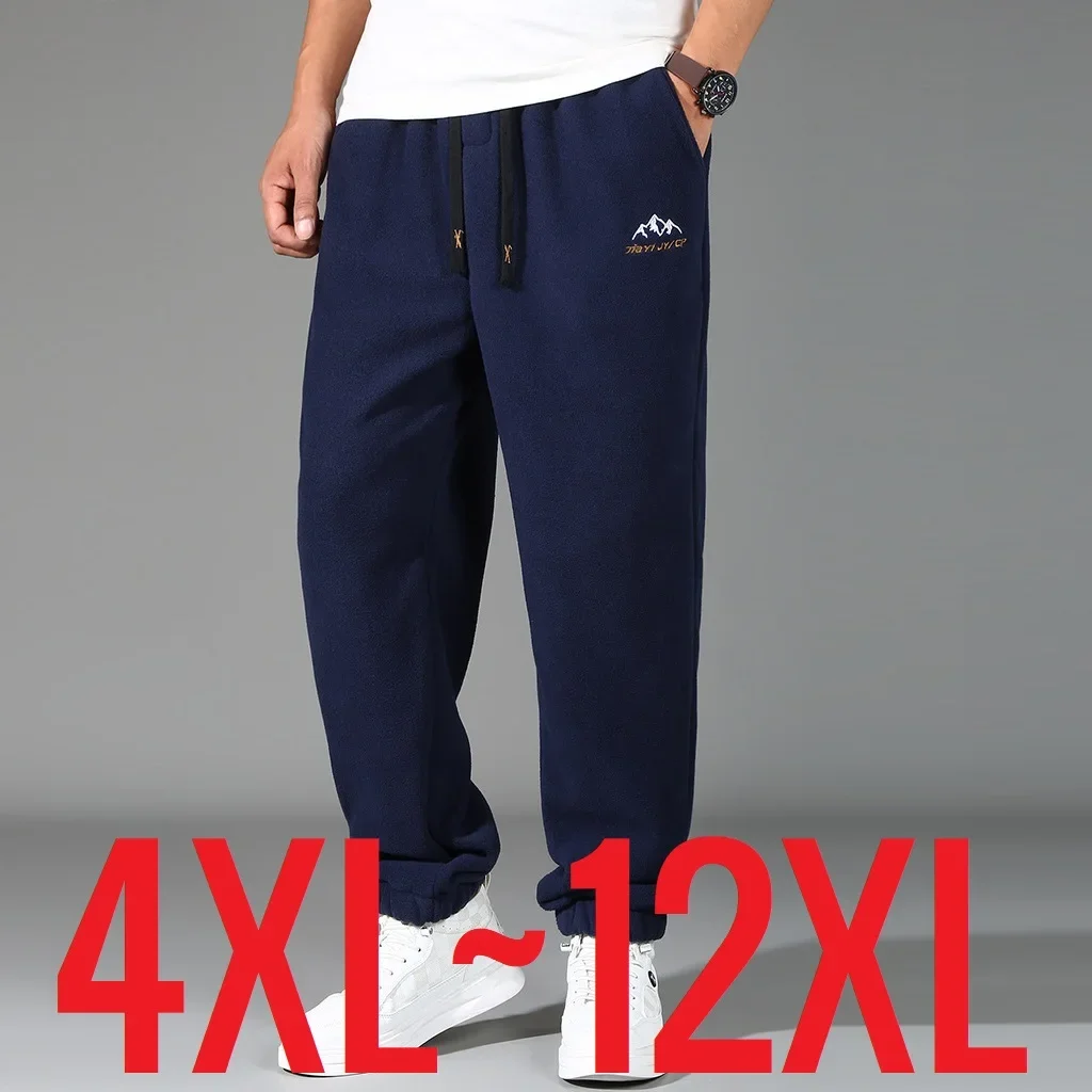 Pantalon de survêtement d'hiver pour homme, polaire, Sport, survêtement, brossé, chaud, Extra Large, grande taille, Big Plus 8XL 9XL 10XL 12XL