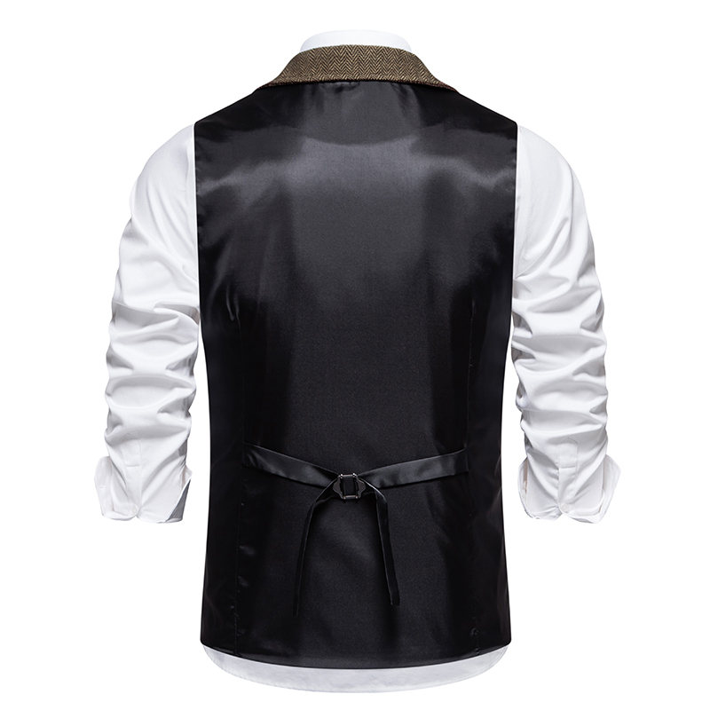 Gilet en Glace Trempée pour Homme, Poches à Col Rabattu, Style Anglais, Décontracté, Vintage, Intelligent, Gentleman, Loisirs, ix