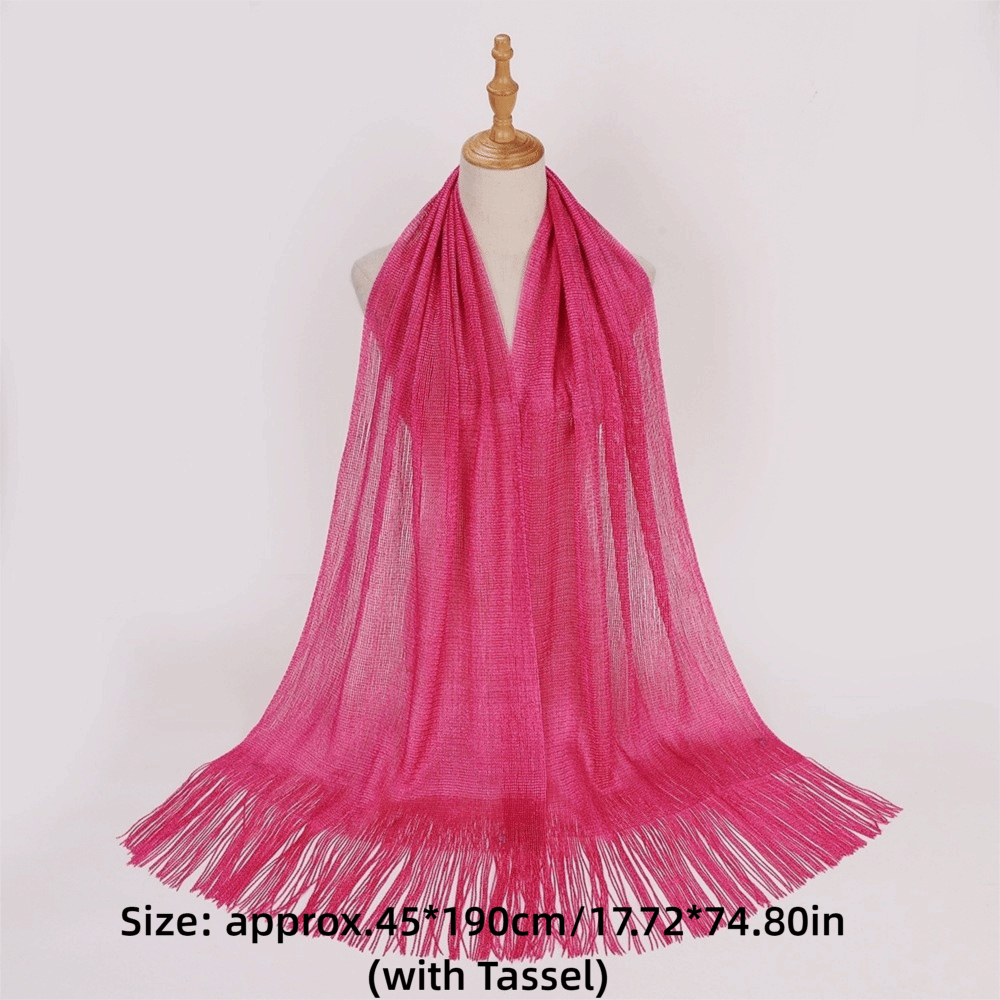 Écharpe élégante et brillante en métal, longue, avec fils dorés et argentés ​   Écharpe de soirée avec pompons pour robe de mariée ou de cérémonie