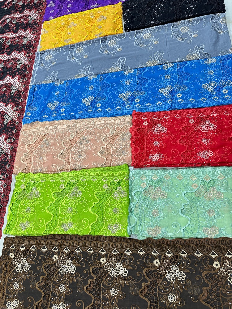 2026 Luxe Meilleur Foulard Hijab Turban Musulman 100% Coton Couleur Dubai, Broderie Circulaire, Grande Taille, Châles en Coton