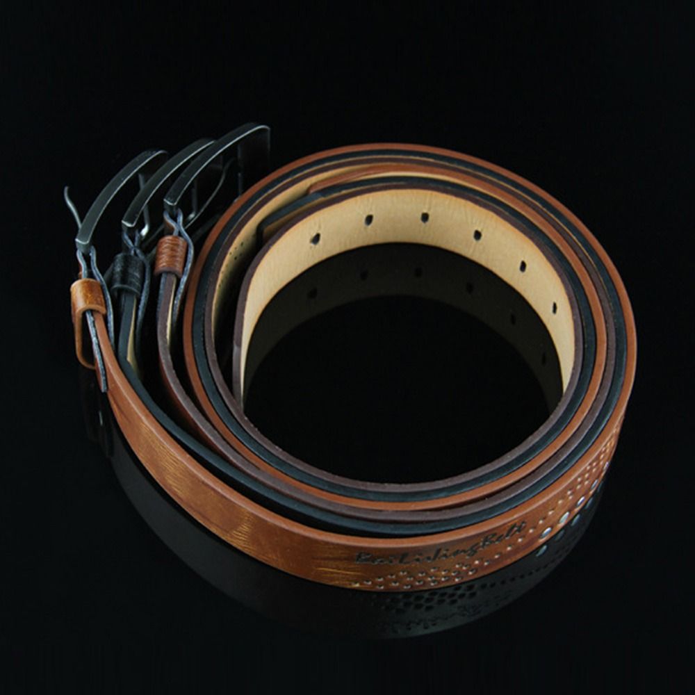 Ceinture en cuir décontractée pour homme, style mode, avec boucle ardillon, pour pantalon