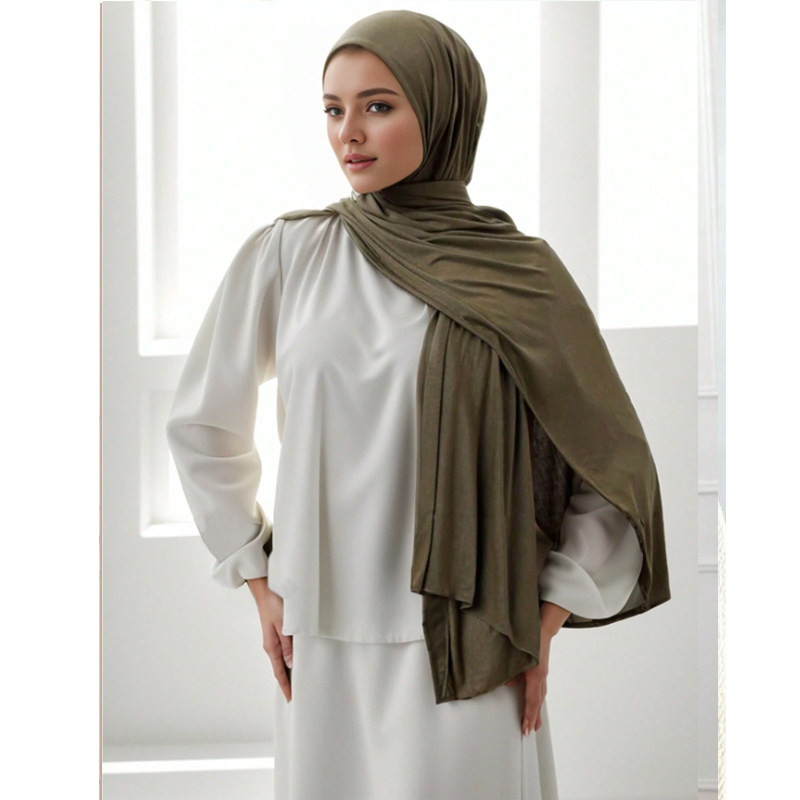 Classique Jersey Hijabs écharpe plaine couleur unie foulards Style tête enveloppement foulard pour les femmes