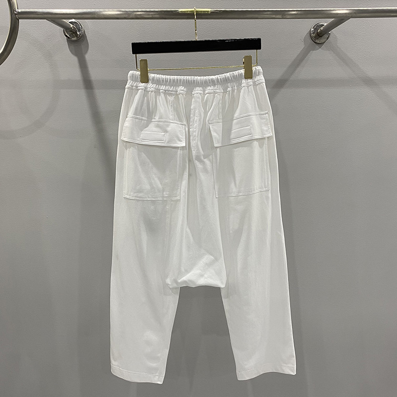 Pantalon Harem Décontracté en Coton pour Homme, Style Gothique, Vêtement Masculin, Pantalon de Survêtement d'Été, Pantalon Longueur Mollet pour Femme, Pantalon Noir Ample Taille XL