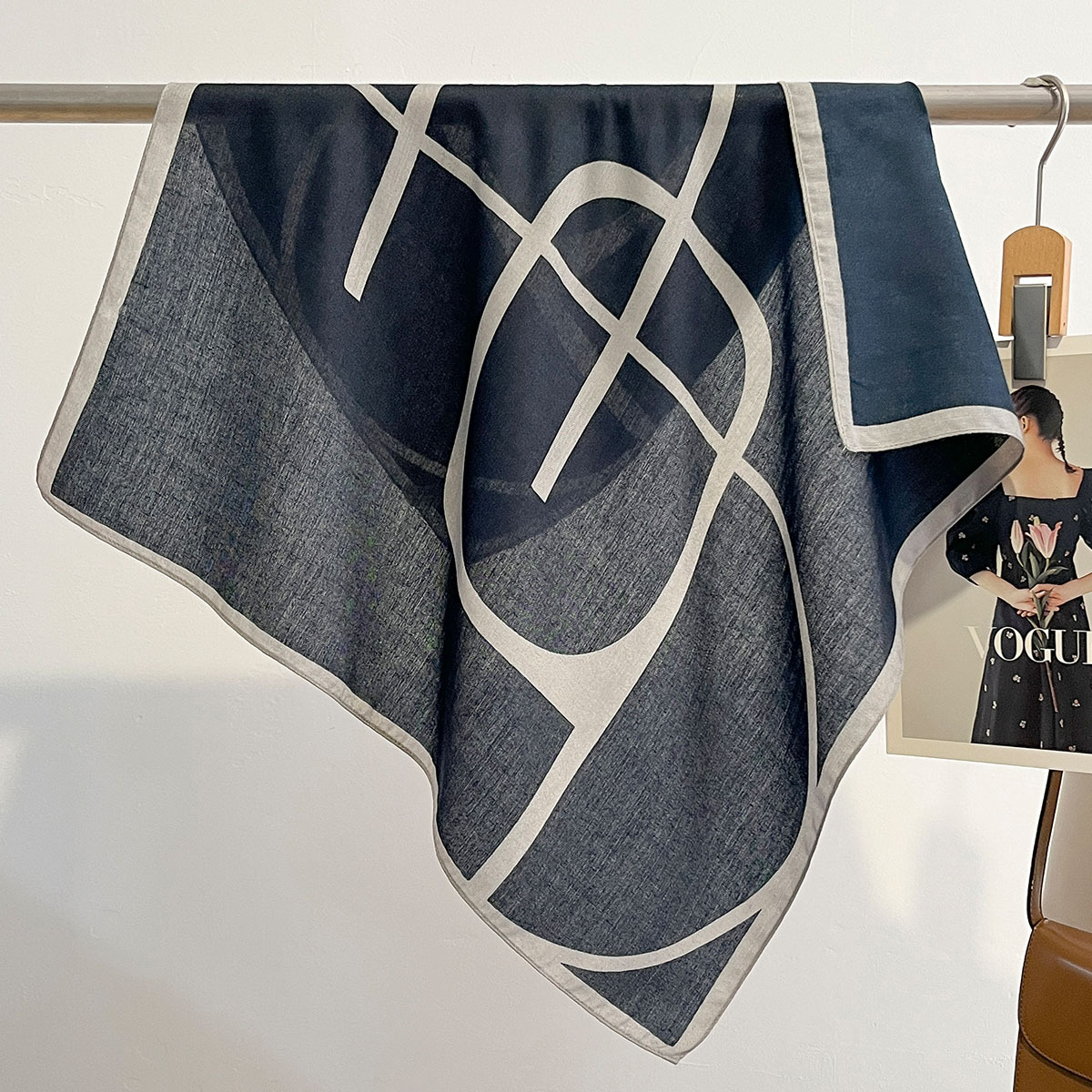 Foulard carré en coton pour femmes, 65x65, motifs géométriques, garde au chaud, Foulard Bandana, cravates, printemps automne