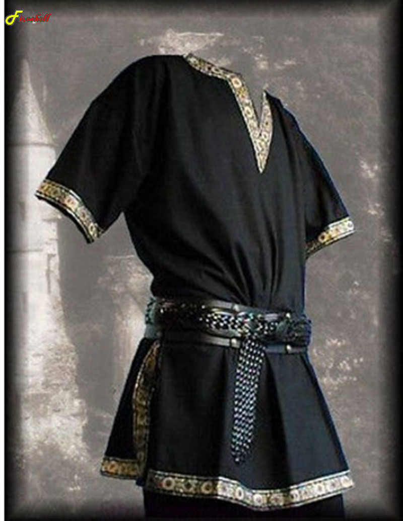 Costumes de Cosplay de la Renaissance Médiévale pour Homme, Tunique de Noble, Viking, Aristocrate, oral alier, Kokor, Halloween, Sans Ceinture