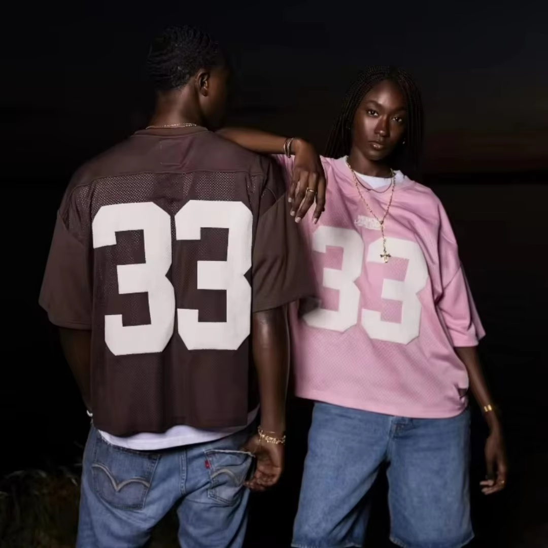 T-shirt rétro en maille respirante pour hommes et femmes, vêtements de sport de rue, d'université, surdimensionné, unisexe, Football, séchage rapide, Y2k