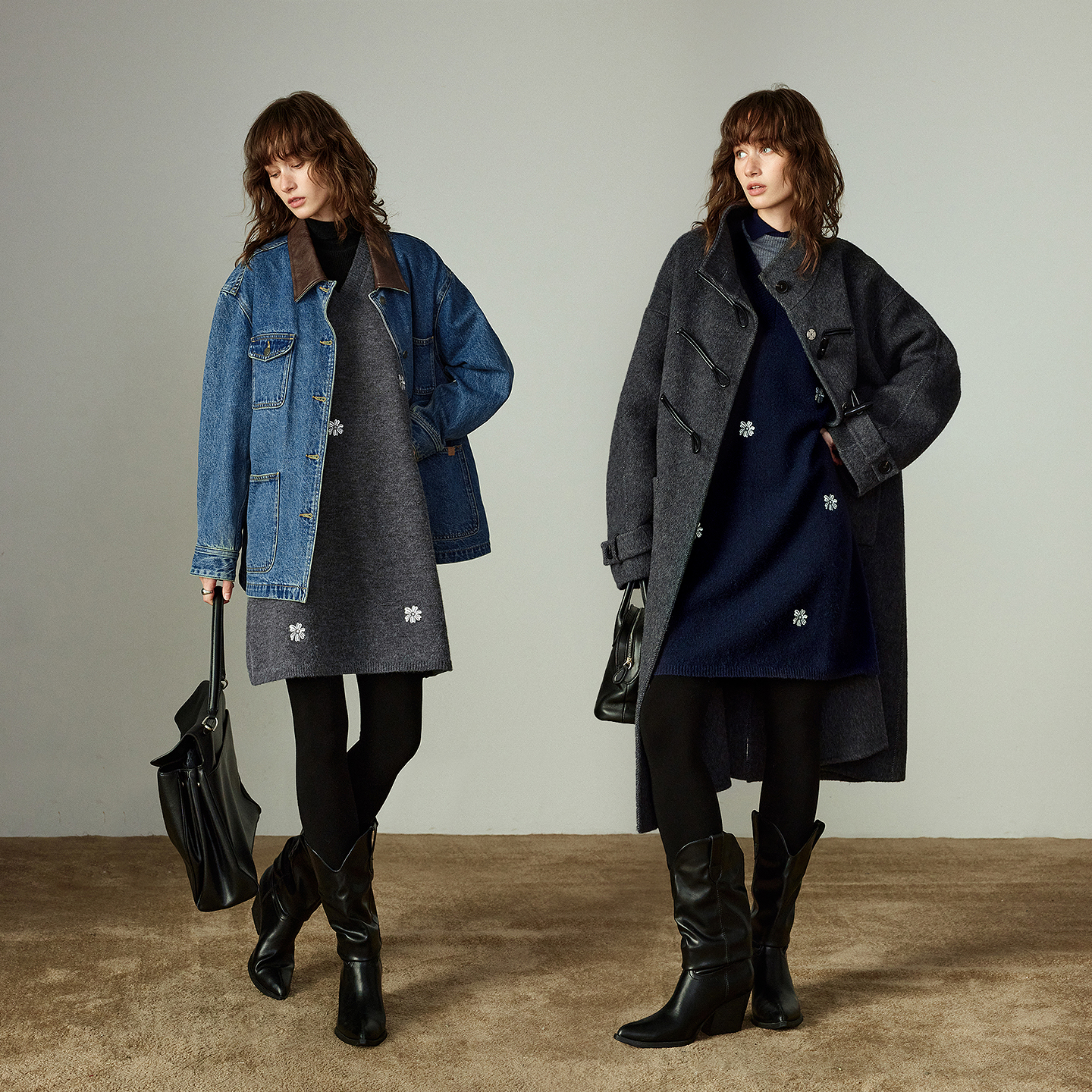 TOYOUTH femmes robes 2025 hiver nouvelle robe débardeur sans manches Arctic polaire brodé col en v robe tricotée