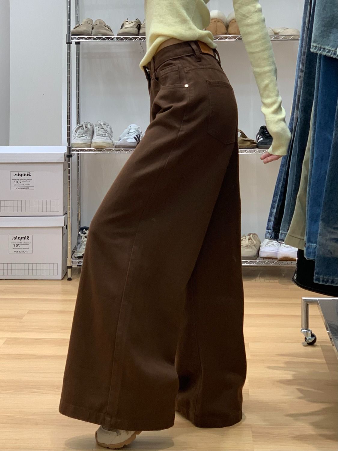 Jean taille haute Vintage américain élégant pour femmes, pantalon en Denim polyvalent, drapé confortable, longueur au sol, nouvelle collection