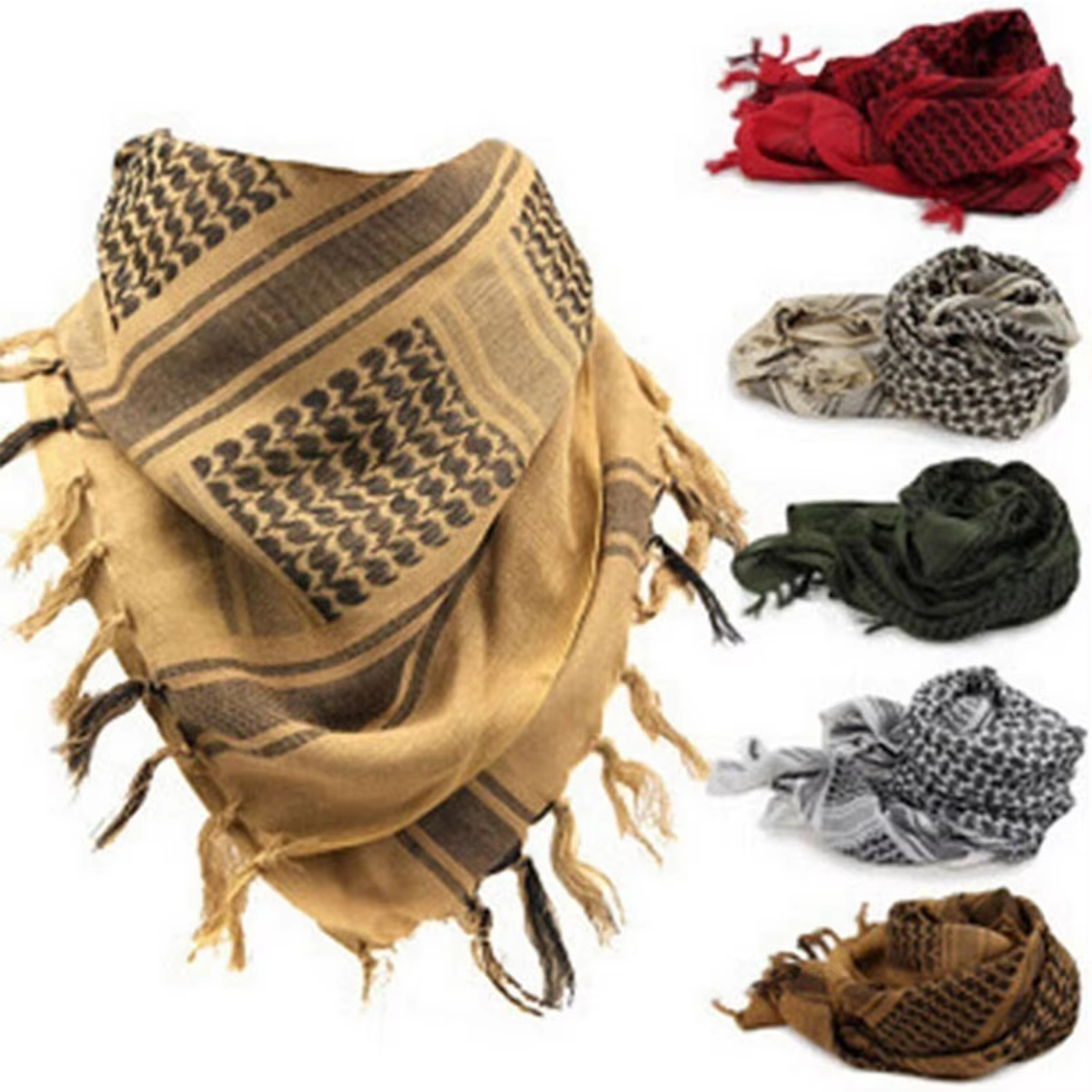 1 Pack Foulard Musulman en Gaze Arabe du Désert pour Hommes et Femmes, Protection Solaire, Coupe-Vent, pour la Randonnée