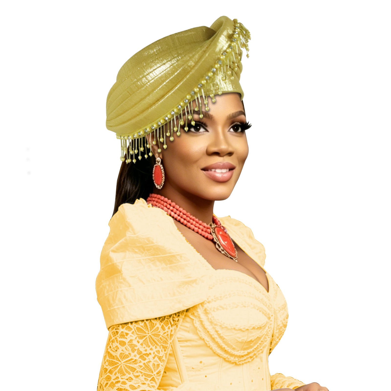 Turban africain préformé pour femme, style Gele, pour l'été et l'automne, idéal pour mariage nigérian et fête