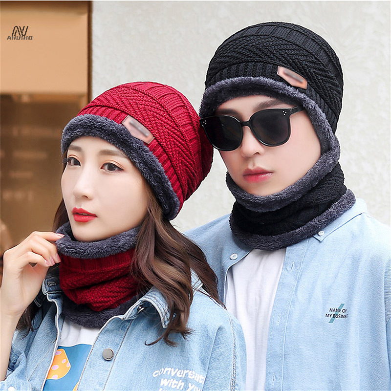 Bonnet d'hiver en tricot doux pour hommes et femmes, écharpe Smile, bonnet chaud, UNIS issant, plus velours, adt