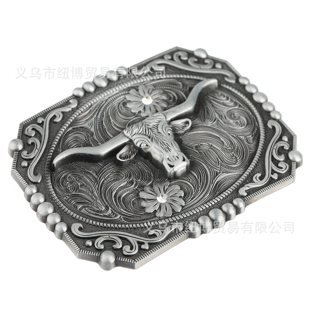 Ceinture à motif de tête de vache occidentale, ceinture de cow-boy, structure