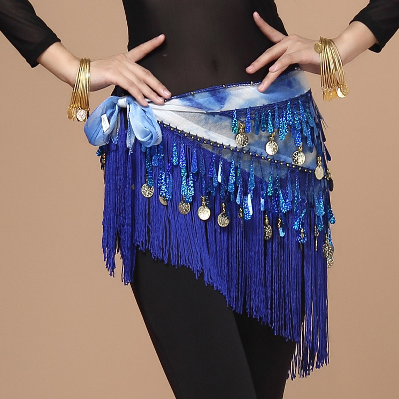 Coins orientaux ceinture femmes danse du ventre Costumes accessoires paillettes gland hanche écharpe danse du ventre ceinture hanche écharpe danse du ventre