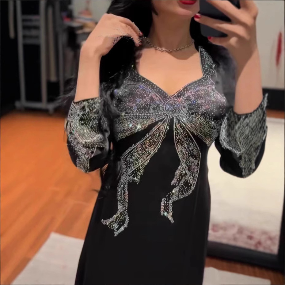 Robe longue musulmane pour femmes, Abaya de fête, diamants, Ramadan marocain, dubaï, Abayas, Kaftan, Robe arabe islamique, Jalabiya, 2025