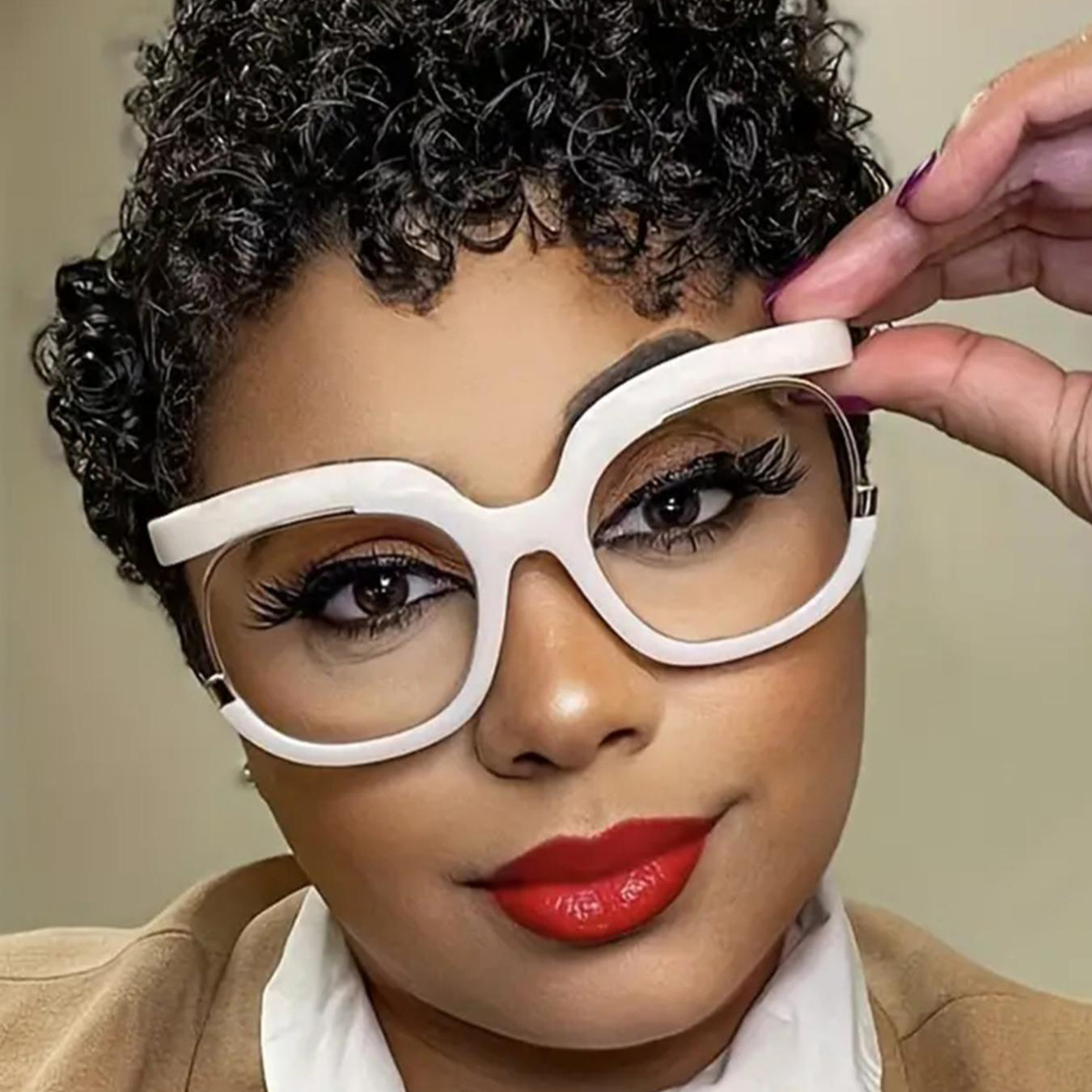 Lunettes à monture en forme de hibou pour femmes, verres transparents tendance