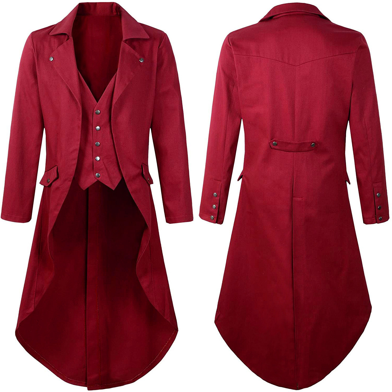Nouvelle veste de queue-de-pie médiévale vintage pour homme 2025, manteau mi-long à manches longues, veste de soirée formelle pour Amazon