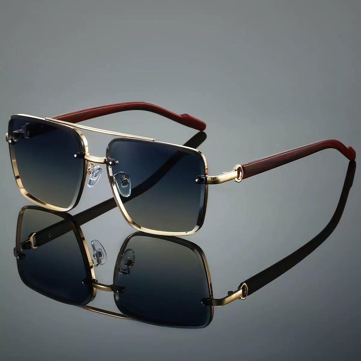 Lunettes de soleil carrées de luxe pour hommes, en bois, Vintage, de styliste, à la mode, pour femmes, pour vacances, nouvelle collection