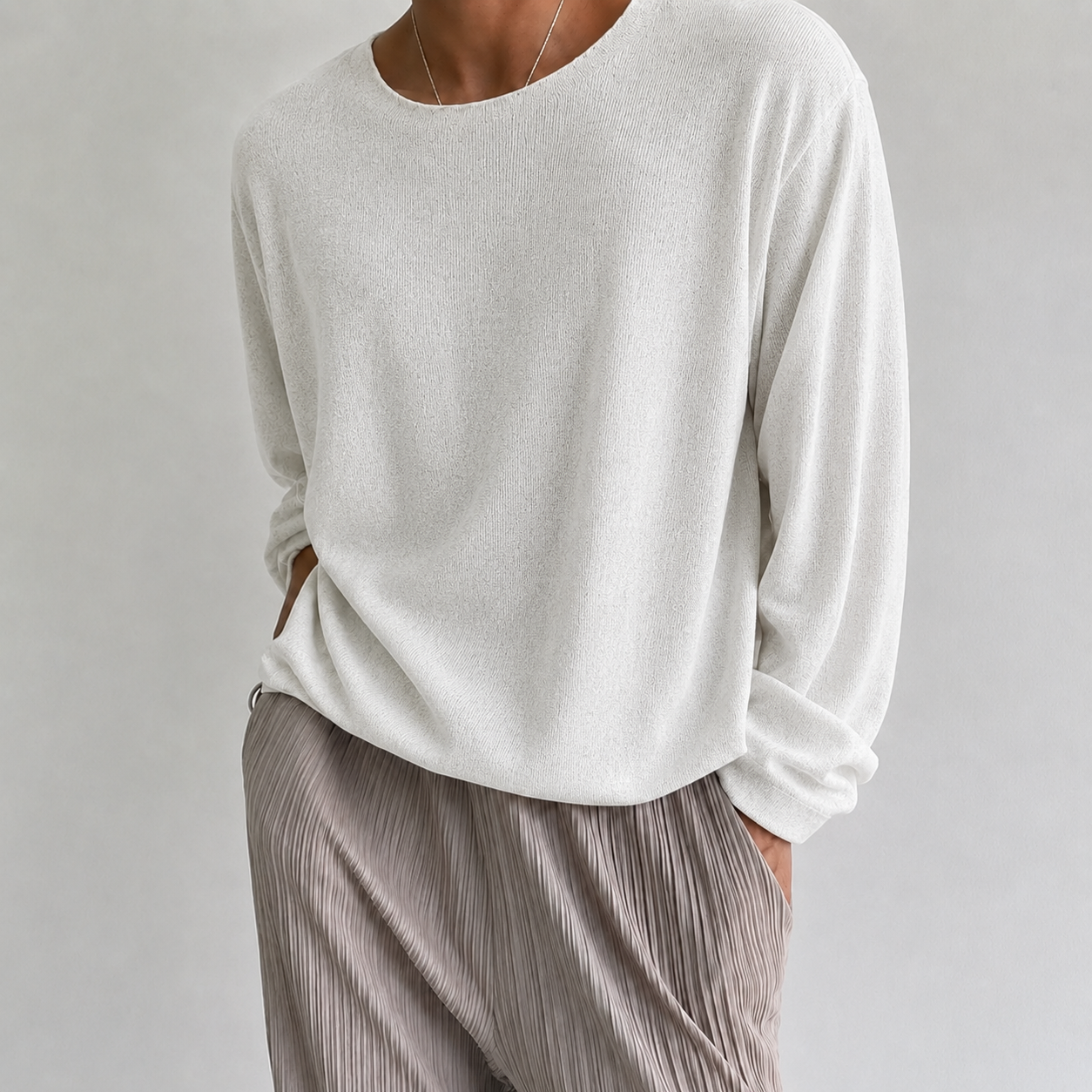 T-Shirt à manches longues pour hommes, basique et décontracté, couleur Pure quotidienne, assorti avec tout, Simple et fin, vêtements pour hommes, printemps et automne