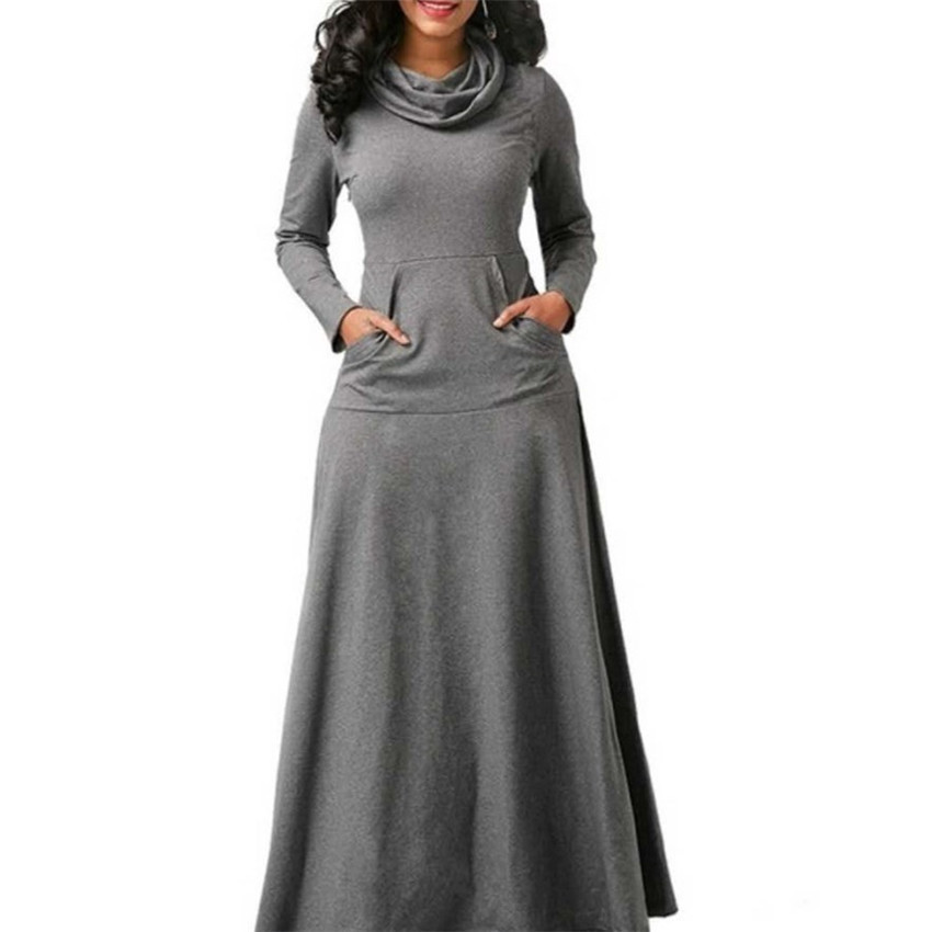 2025 Robe Femme Lâche Hiver Épissé ​ ​ Écharpe avec grandes poches, manches longues, jupe élégante, Abendkleider Fiesta Vestidos Mujer