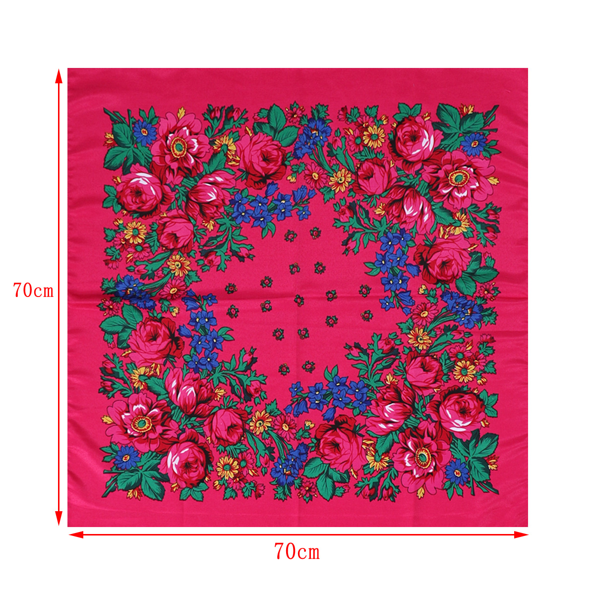 70*70 cm Hijabs pour femme luxe carré rétro imprimé fleuri Foulard tête enveloppement Babushka Foulard Bufandas Invierno Mujer Foulard