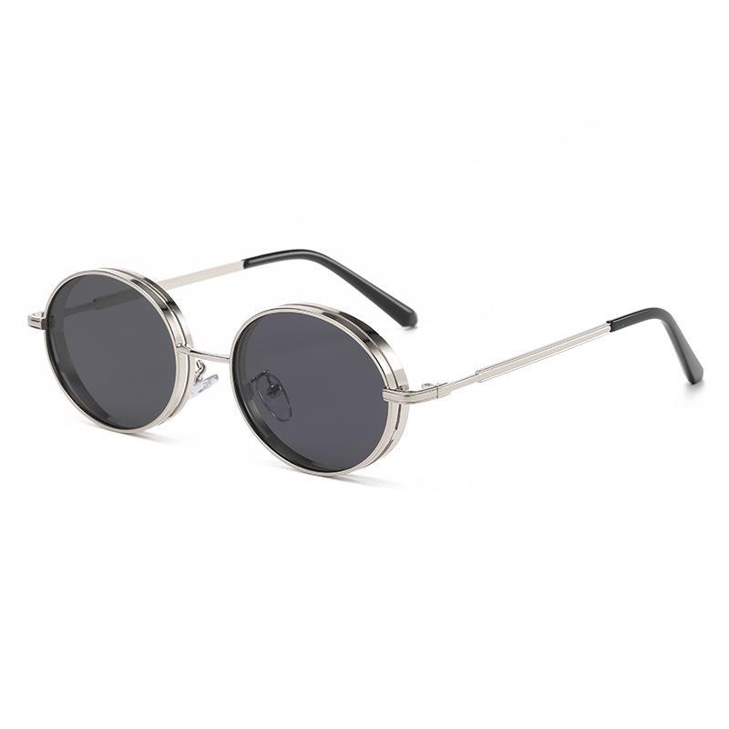 Lunettes de soleil ovales Steampunk pour femmes, lunettes de soleil rétro pour hommes et femmes, créateur de marque, monture en métal