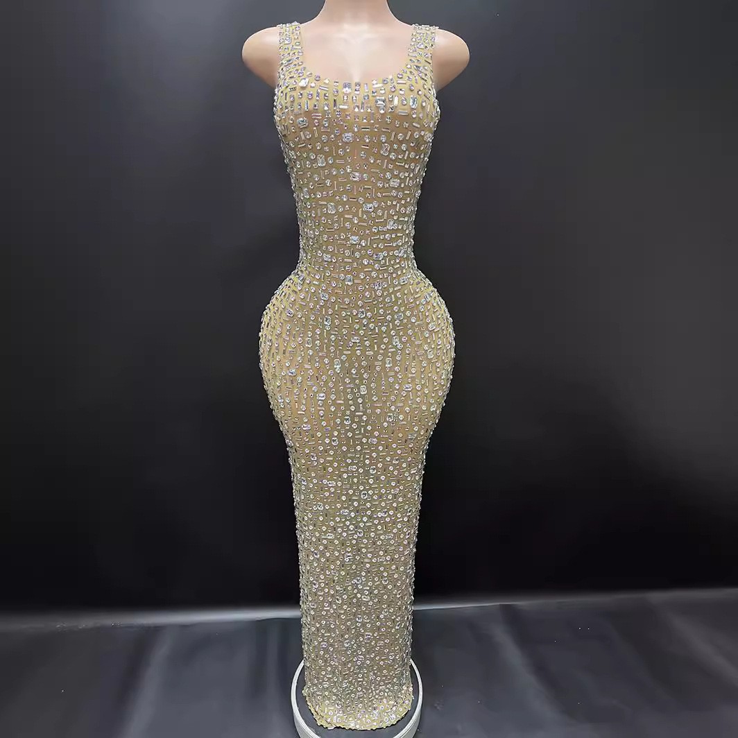 Robe de Mariée en Diamants pour Femme, Tenue de ixd'Anniversaire, Nouvel An