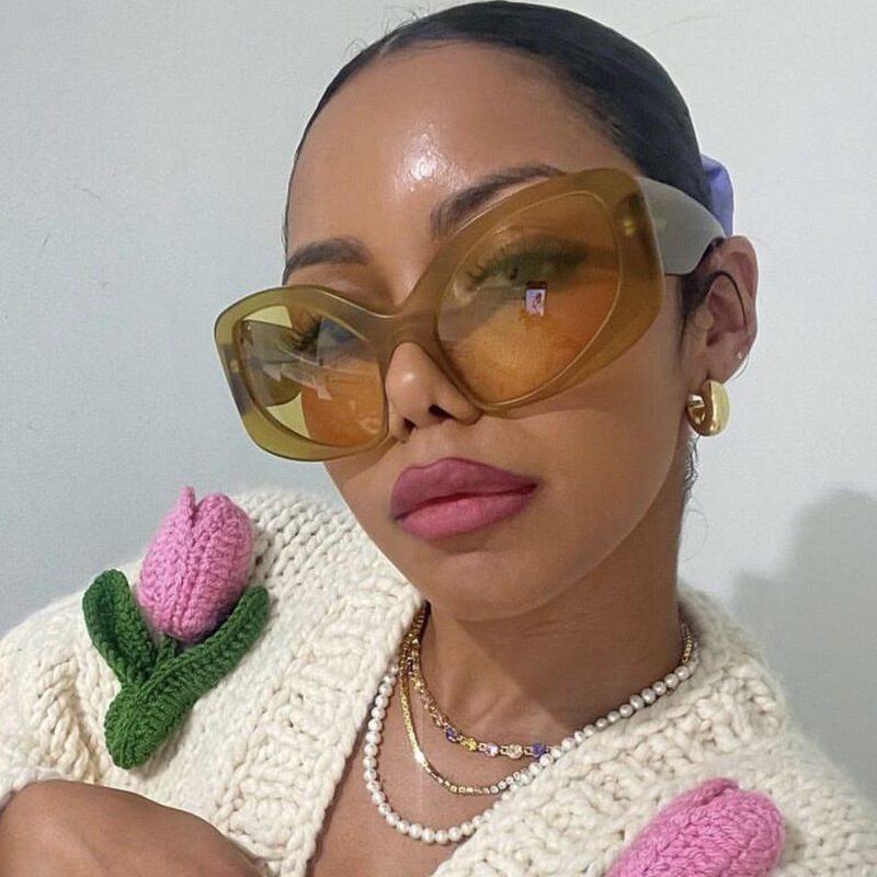 Lunettes de soleil vintage à grande monture pour hommes et femmes, lunettes de soleil de créateurs de marque de luxe, punk populaire, hip hop, ET Bat Shades, UV400