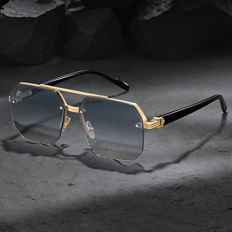 Lunettes classiques pour hommes à double pont, style professionnel, demi-monture, accessoires de mode adaptés à un usage quotidien