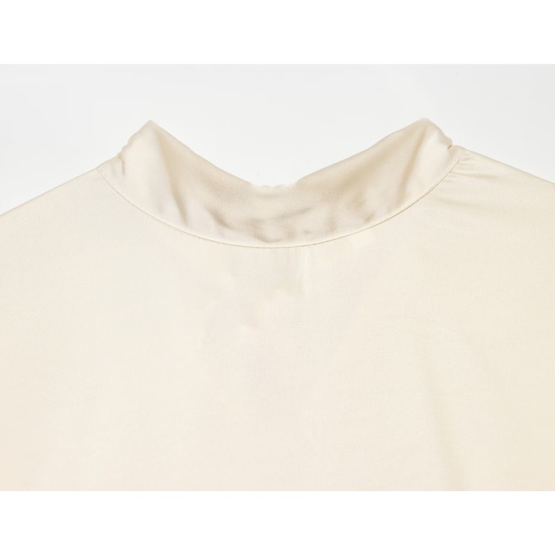 Robe midi fluide pour femme, été 2026, col montant, manches courtes cape, élégante, décontractée, couleur unie