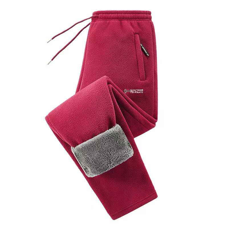 Hommes polaire épaississement pantalons décontractés Winte coupe-vent garder au chaud confort solide pantalon droit nouvelle mode polyvalent pantalons de survêtement hommes