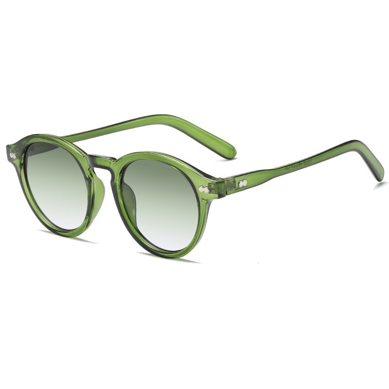 Lunettes de soleil rondes de luxe 2026 pour femmes et hommes, monture classique vintage rétro à rivets, pour l'extérieur et le style urbain