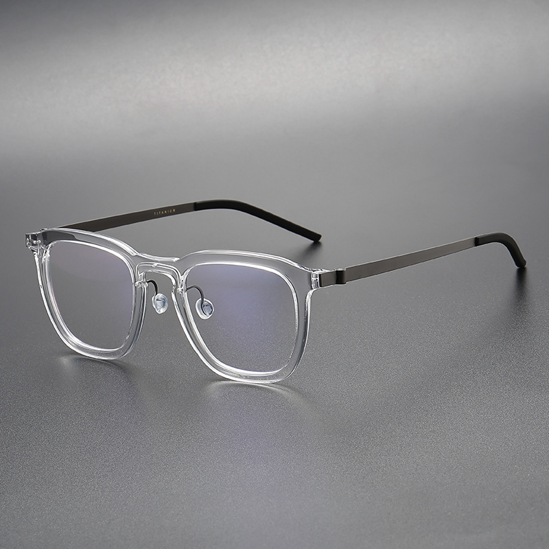 Montures de lunettes en titane carrées de 148 mm, grand format, sans vis, style vintage, pour hommes et femmes, par New Denmark