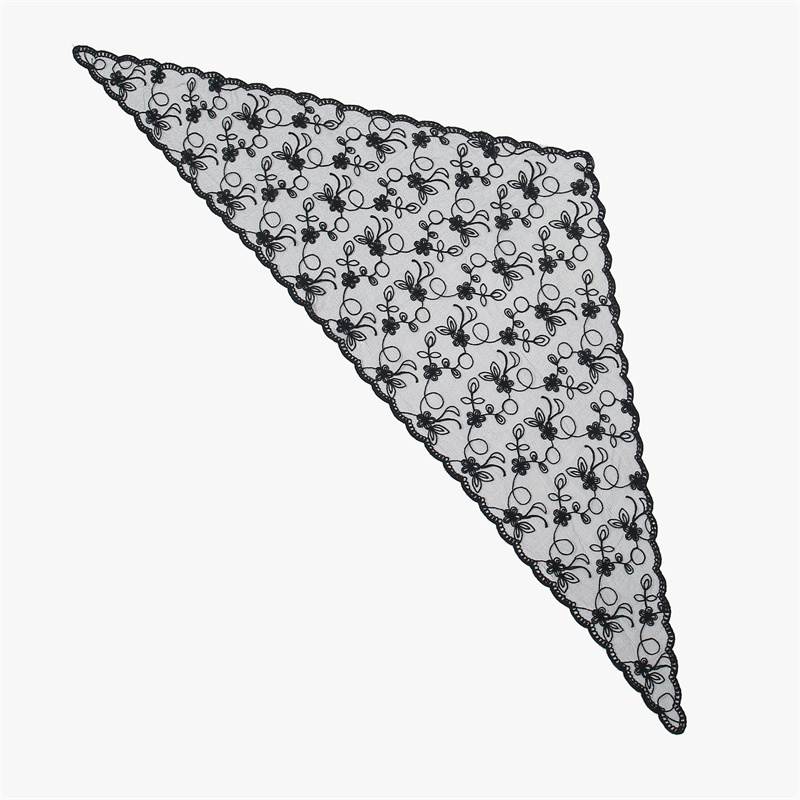 Châle d'église brodé blanc pour femme, voile de dentelle, écharpe en polyester, bandana, prière d'église, mantille de mariage, chapelle, hijab à la mode