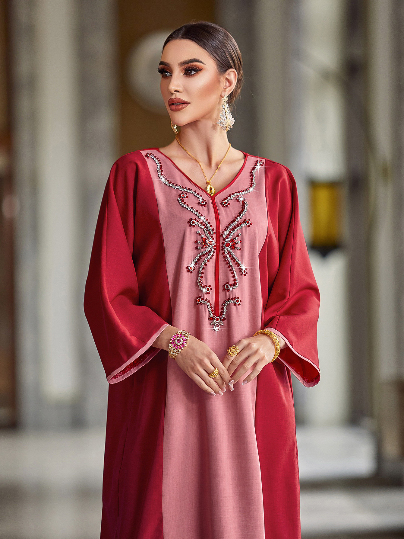 Abayas de luxe pour femmes, diamants Eid, kaftan de Dubaï, robe de soirée musulmane maxi, kaftan turc, caftan marocain, femme musulmane