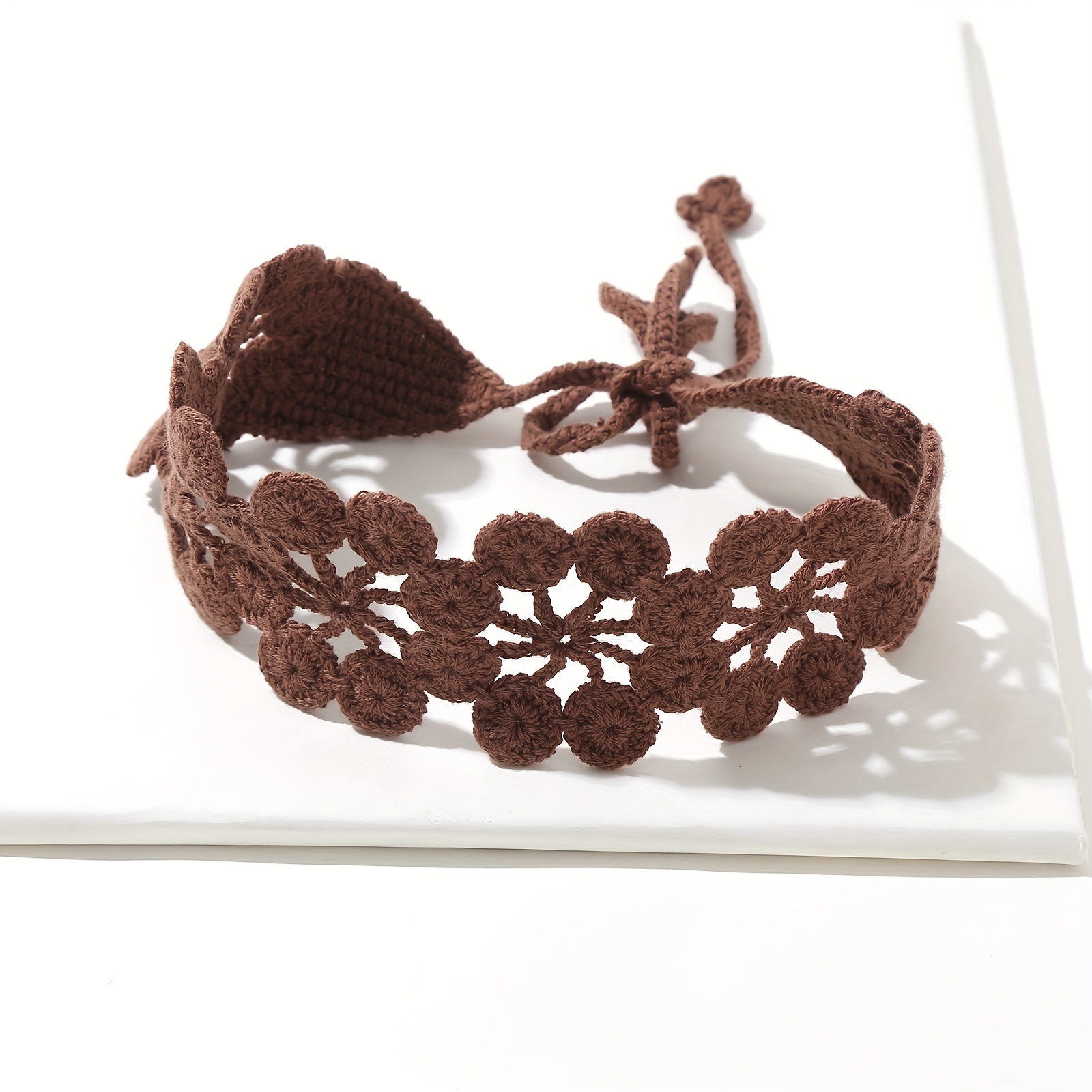 Foulard de cheveux au Crochet creux créatif, 1 pièce, bandeau tissé de Style Simple, accessoires pour cheveux