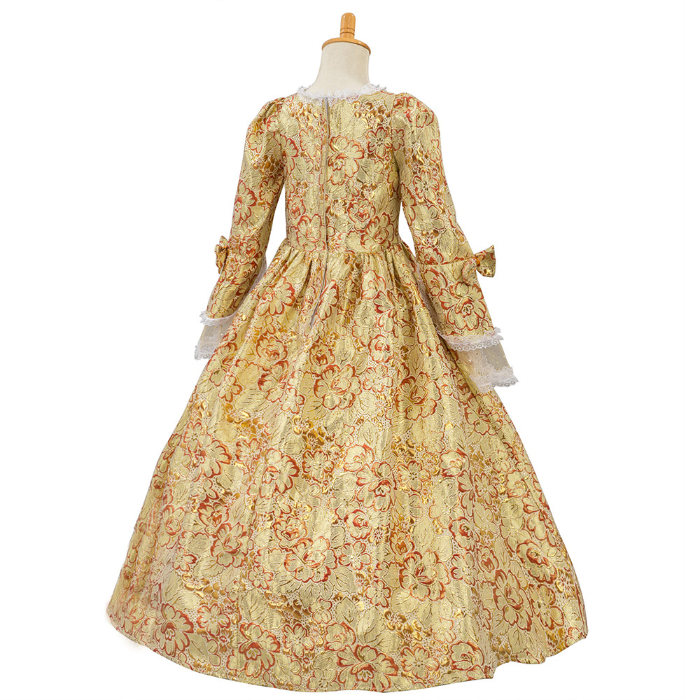 Robe victorienne rococo pour filles, brocart, motif Floral, robe de bal d'anniversaire, Costume de vacances historique