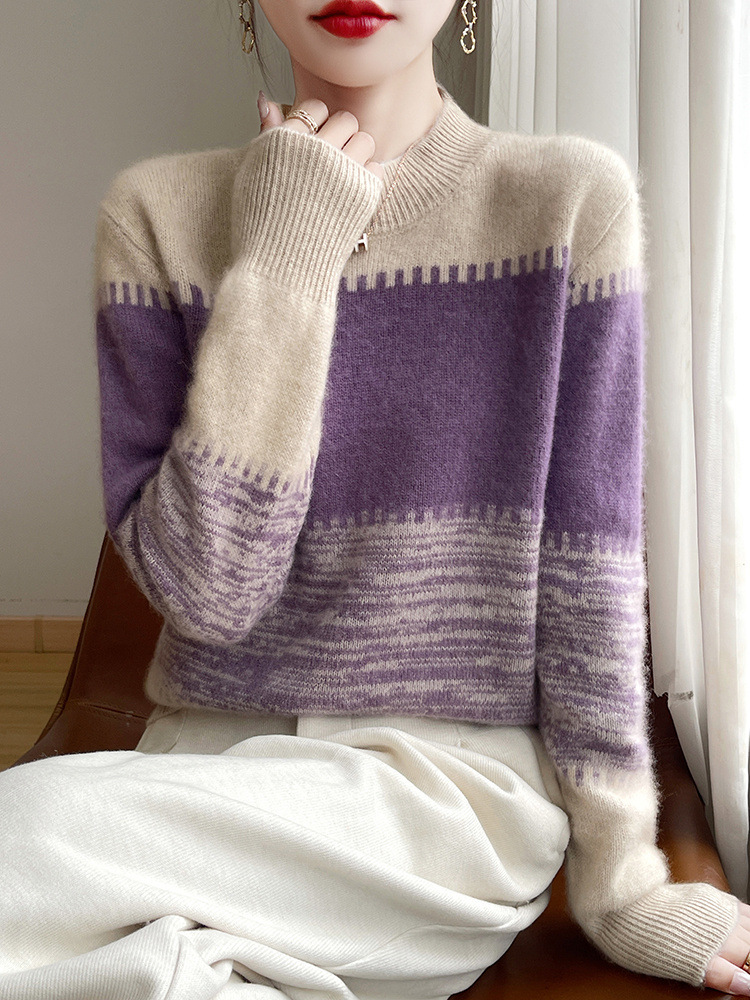 Mode automne femmes vêtements Style doux tricots chaud à manches longues hauts hiver pulls pull pour femme bas porter