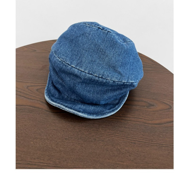 Casquette de peintre octogonale en jean rétro tendance pour hommes et femmes, style japonais polyvalent, casquette de newsboy à large bord souple, Gorra