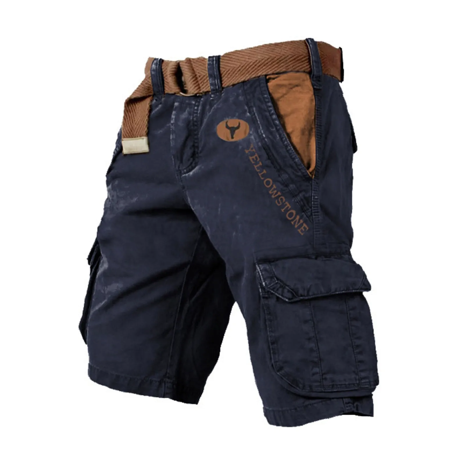 Salopette de Sport pour hommes, vêtements amples, pantalons décontractés cinq quarts, corde élastique, respirant, pantalon à nouer