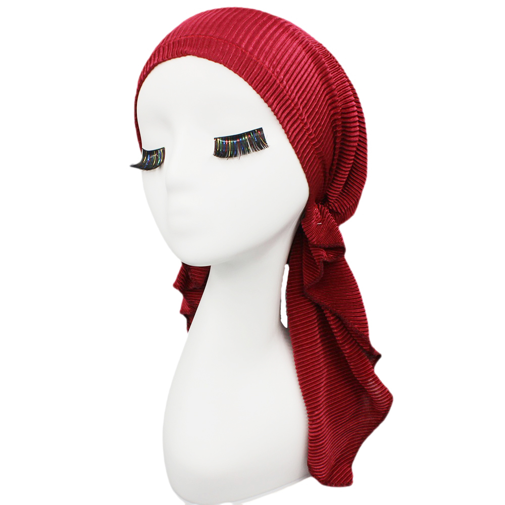 Bonnet turban chimio pour femme, design solide, bandanas pour fille, Skullies, tête ronde, perte de cheveux, casquette, vêtements de sauna, femme rurale, HTRAM