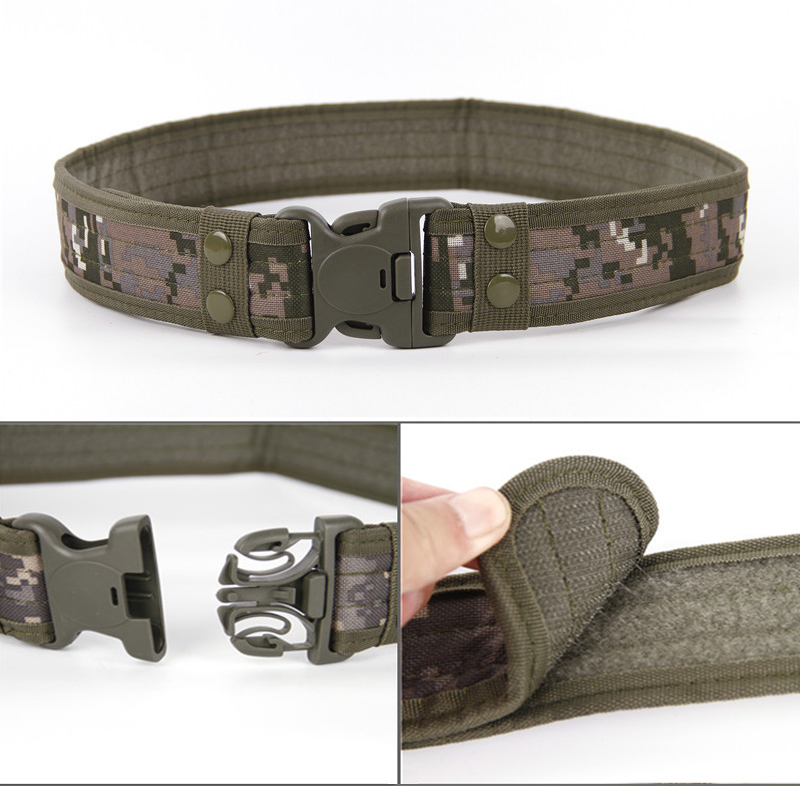 Ceinture tactique à dégagement rapide, nouveau style militaire, ceintures de combat, ceintures en toile tendance pour hommes, ceintures de chasse en plein air camouflage 120 cm