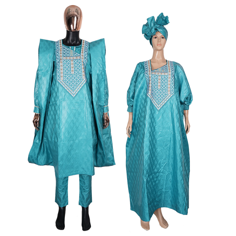 Robes africaines élégantes pour femmes, broderies traditionnelles Bazin, robes de mariage et de fête, Dashiki, vêtements assortis pour couples africains