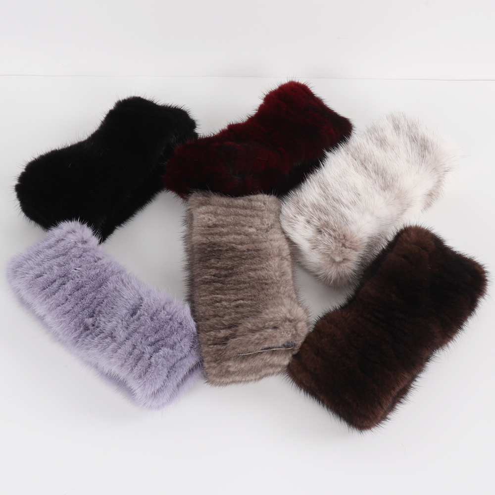 Nouvelle Collection Hiver 2026 : Bandeau-Écharpe en Véritable Fourrure de Vison Naturelle pour Filles et Femmes, Chaud et de Qualité, Tricoté et Élastique