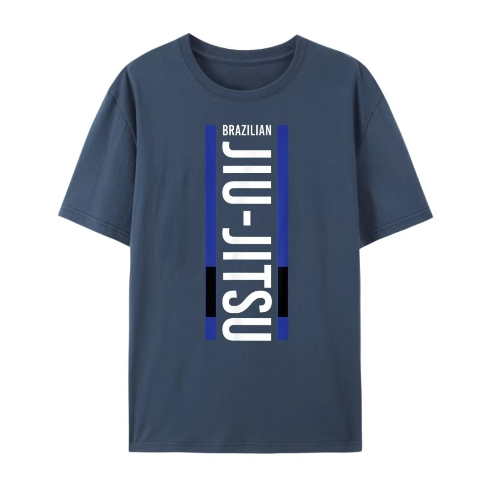 T-shirt blanc pour homme avec impression Jiu Jitsu Ceinture Bleue BJJ MMA Cage Fighter, T-shirt graphique confortable pour homme
