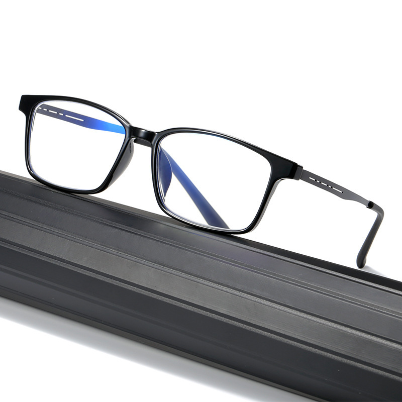 Lunettes de presbytie d'affaires noires pour hommes et femmes, lunettes de lecture rectangulaires classiques, anti-lumière bleue, lunettes d'hypermétropie, mode
